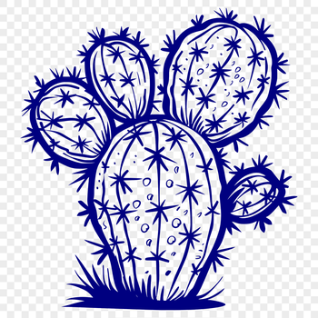 A stylized illustration of a cactus plant, suitable for vector graphics design.