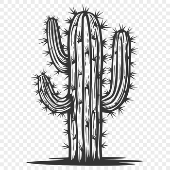 A single, upright cactus plant with sharp spines, typically found in desert environments.