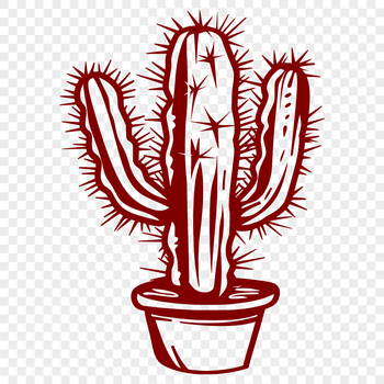 A stylized illustration of a desert plant with sharp spines, suitable for gardening and craft projects.