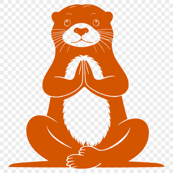 A digital illustration of a river otter in a playful pose, suitable for vector graphics.