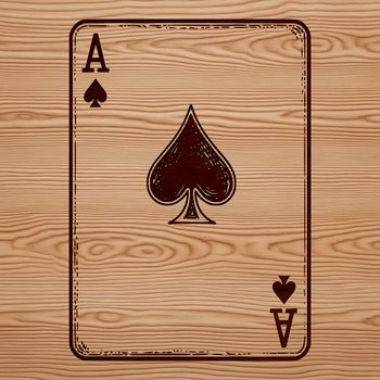 A close-up illustration of the Ace of Spades from a standard deck of playing cards.