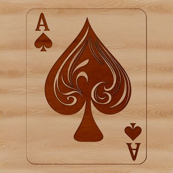 Vector illustration of playing cards with the Ace of Spades symbol.