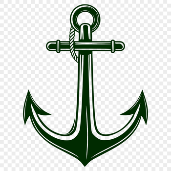 Nautical-themed anchor icon in a vector design format.