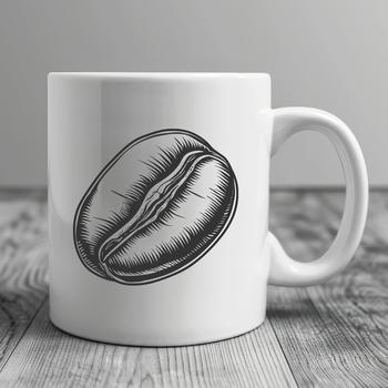A simple coffee bean illustration in vector format, suitable for various designs and crafts.