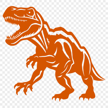 An SVG vector art design featuring a realistic dinosaur figure.
