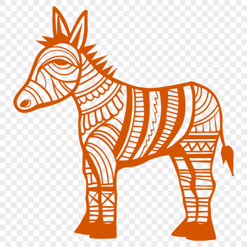 Ornate Donkey Vector Drawing