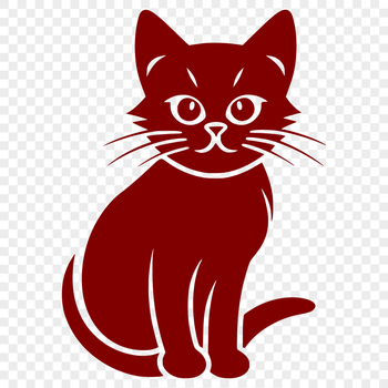 A cartoon-style cat sitting in a relaxed pose, suitable for vector art and design projects.