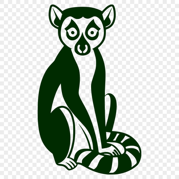 A high-quality vector illustration of a full-body lemur animal.