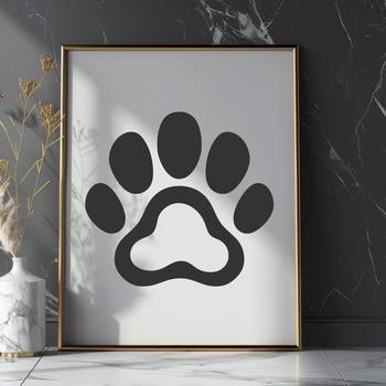 Paw print silhouettes in a vector format for use with cutting machines or design software.