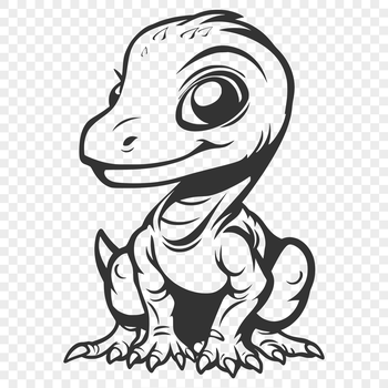 A prehistoric baby dinosaur with a full body design, suitable for vector art projects.