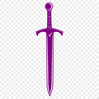 A medieval-style sword with a long blade and handle, suitable for cutting machine designs.