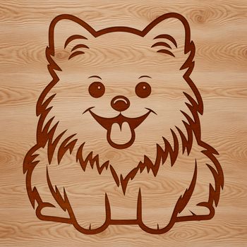 A cute sitting Pomeranian dog, ideal as clip art for various designs.