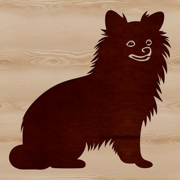 A sitting Pomeranian dog breed illustration, suitable for vector design projects.