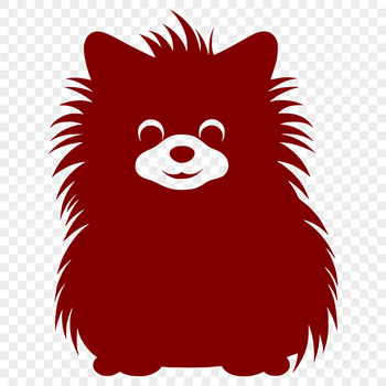 A sitting Pomeranian dog with full body view.