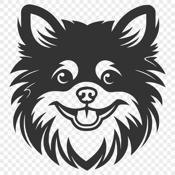 A digital illustration of a small breed dog with a fluffy head and adorable facial expression.