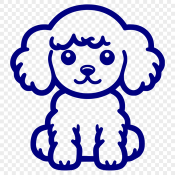 Beautiful Sitting Poodle Vector Illustration