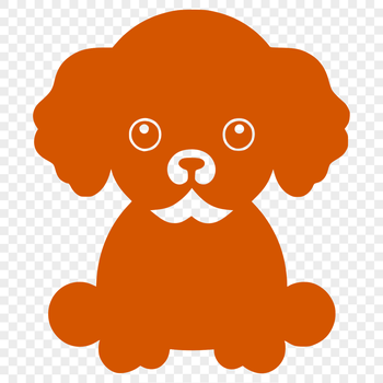 A full-body illustration of a poodle sitting on its hind legs.