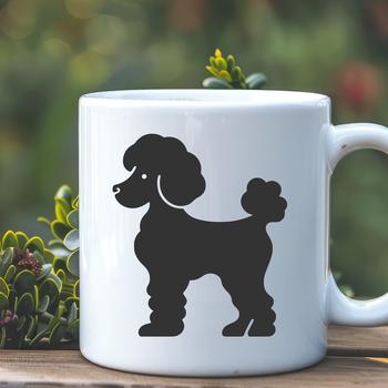 A detailed illustration of a poodle in full body standing position.