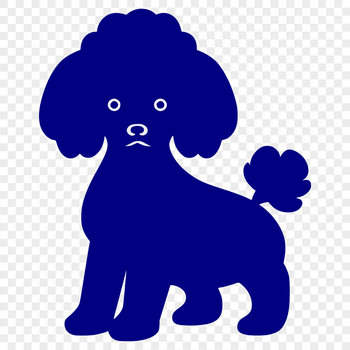 A full-body illustration of a standing poodle with detailed fur texture.