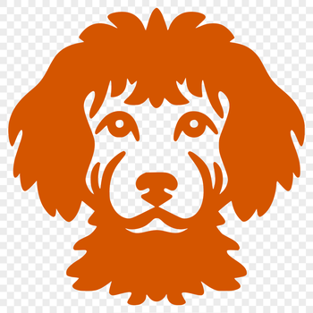 A simple line drawing of a Poodle's head, suitable for personal or commercial use in digital designs.