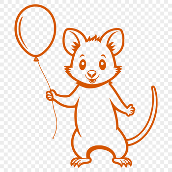 A digital illustration of a possum, a wild animal known for its distinctive features.