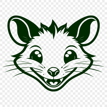 An illustration of a possum, a small wild animal native to various parts of the world.