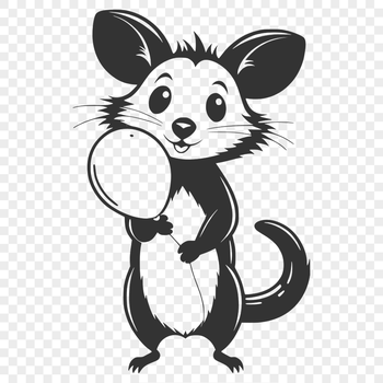 A digital illustration of a possum in its natural habitat, showcasing the characteristics of this wild animal.