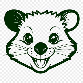 A detailed illustration of a wild animal, a possum, created as a vector graphic.