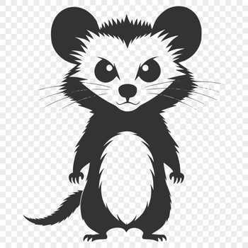 A vector graphic representation of a wild animal, specifically a possum.