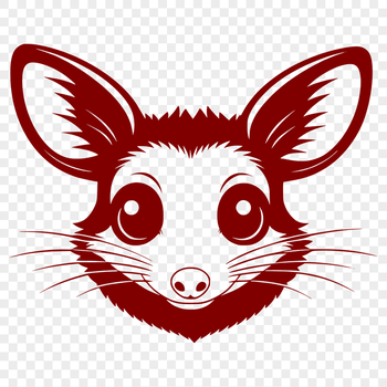 A digital illustration of a possum in its natural habitat.
