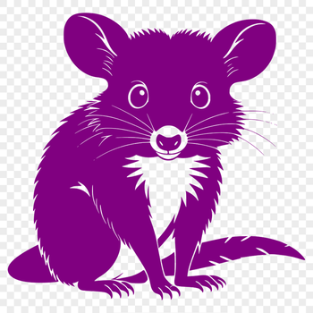 A vector graphic representation of an opossum animal for artistic and design use.