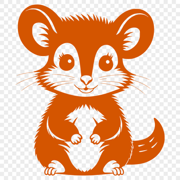 A digital illustration of a possum, suitable for vector design projects.