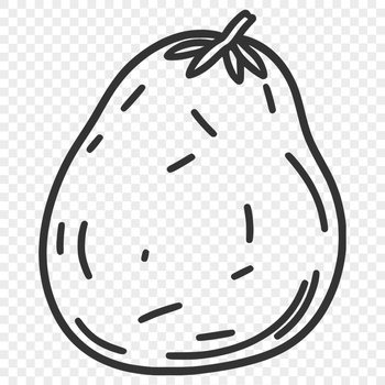 A stylized illustration of a potato with detailed texture.