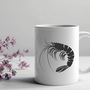 Vector image of a shrimp in its entirety, ideal for digital art creation.