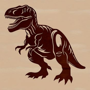 Detailed digital drawing of a dino in a professional design style.