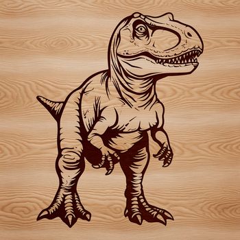 A detailed drawing of a large carnivorous dinosaur with sharp teeth, suitable for clip art use.