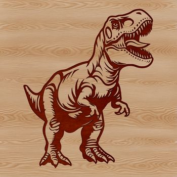 A vector design of a T Rex dinosaur in a stylized format suitable for digital use.