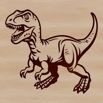 A prehistoric dino with textured skin in a digital vector design.