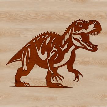 A vector design of a large carnivorous dinosaur from the Mesozoic era.