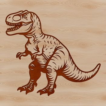A detailed vector design of a mighty t rex dinosaur, suitable for various uses.