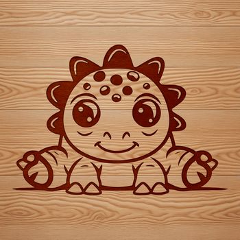 Vector design of a friendly dinosaur character suitable for various commercial or personal uses.