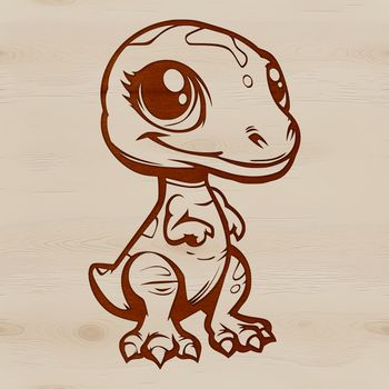 A cute dinosaur design suitable for clip art and graphic projects using SVG files.