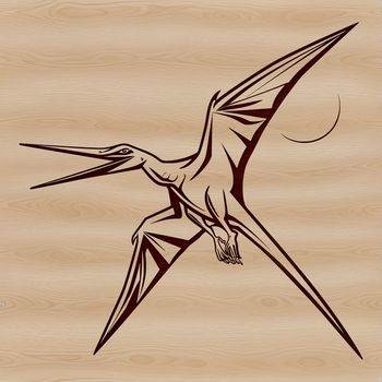 A prehistoric pteranodon silhouette in vector design format.