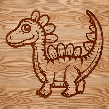 A vector design of a young dinosaur figure.