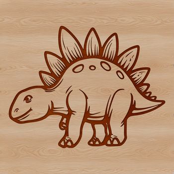 A prehistoric Stegosaurus dinosaur with armored plates and spikes on its back.
