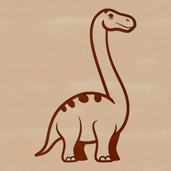 A vector illustration of a large, long-necked dinosaur in a stylized design style.