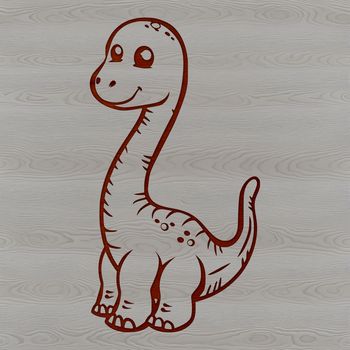 A detailed illustration of a brachiosaurus in mid-stretch, showcasing its prehistoric features.