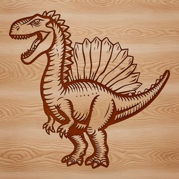 A prehistoric Spinosaurus dinosaur illustration for vector art and design.