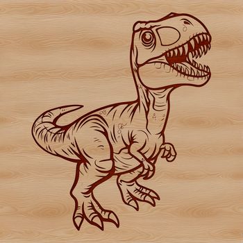 A detailed illustration of a Tyrannosaurus Rex in prehistoric context.