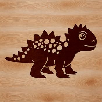 A stylized digital rendering of a small dinosaur from the ancient era.
